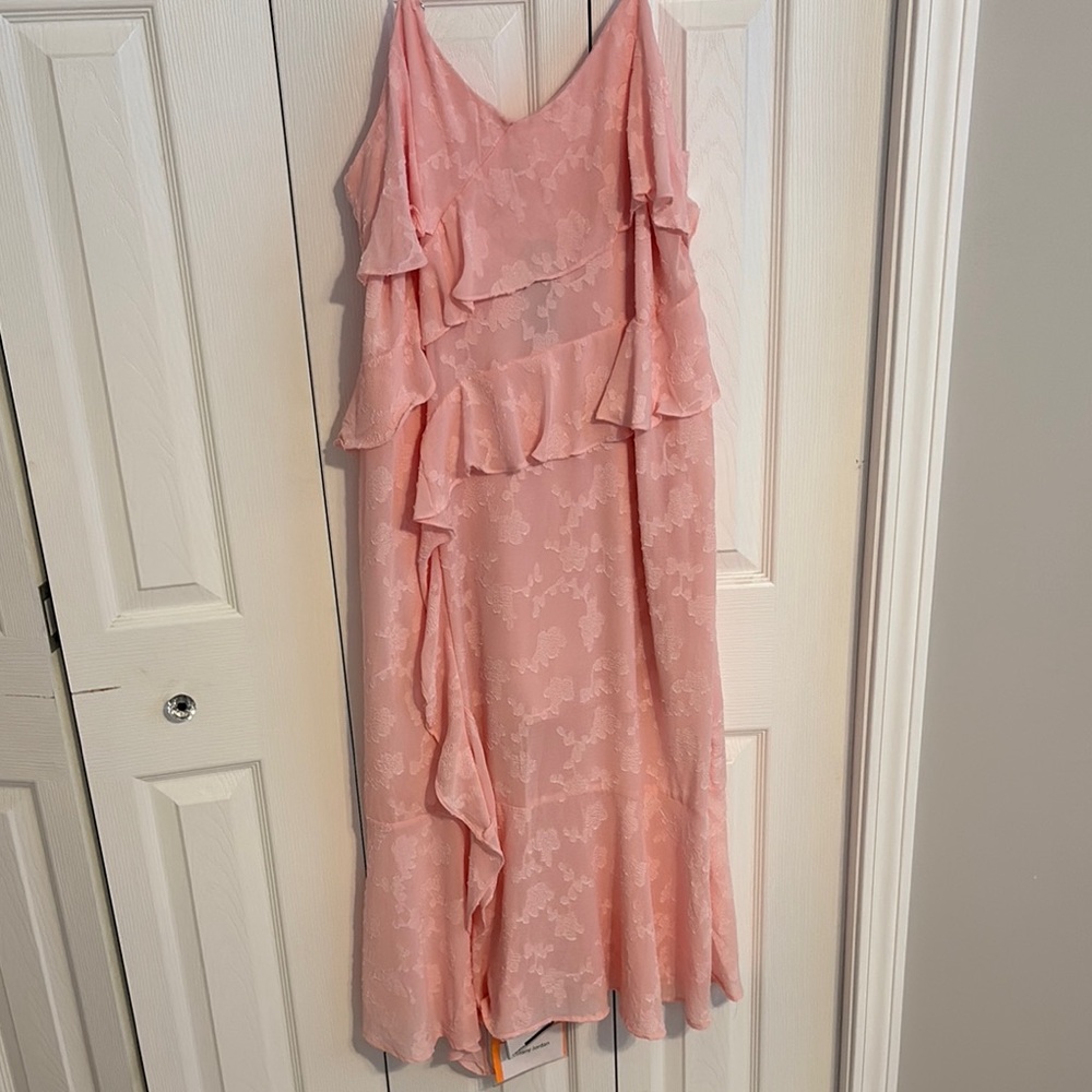 Pink Ruffled Sleeveless Dress